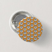 Lustige Halloween-Comic-Eulen Orange Button (Vorne & Hinten)