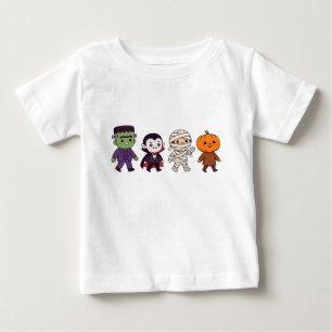 Lustige Halloween-Figuren-Parade-Grafik Baby T-shirt
