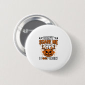 Lustige Halloween-Geist-Kürbis-Zitat-Vektor-Design Button (Vorne & Hinten)