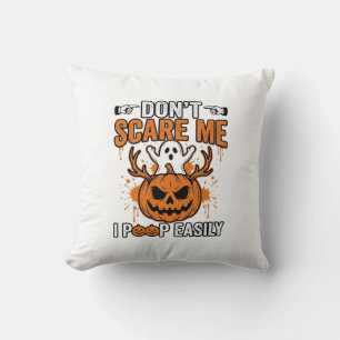Lustige Halloween-Geist-Kürbis-Zitat-Vektor-Design Kissen