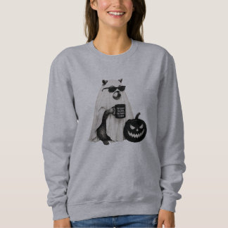 Lustige Halloween-Geist-Waschbär-Büroangestellter- Sweatshirt