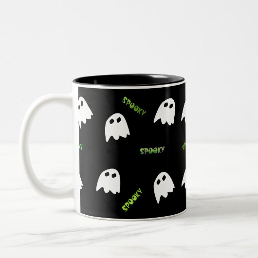 lustige Halloween-Geist Zwei-Tone-Tasse Zweifarbige Tasse (Links)