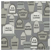 Lustige Halloween-Grabsteine grau Stoff (Muster)