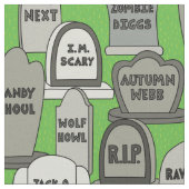 Lustige Halloween-Grabsteine Stoff (Nahaufnahme)