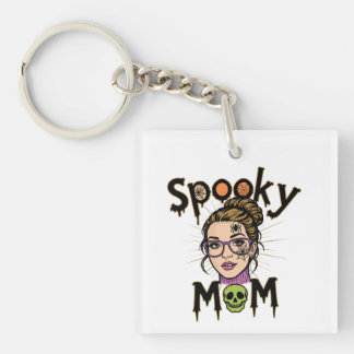 Lustige Halloween Gruselmutter Hexenmutter Schlüsselanhänger