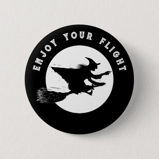 Lustige Halloween-Hexe Button (Vorderseite)