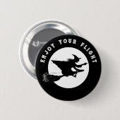 Lustige Halloween-Hexe Button (Vorne & Hinten)