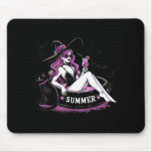 Lustige Halloween-Hexe Hexenkatze Damen Mousepad