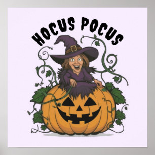 Lustige Halloween-Hexe Poster