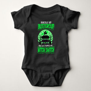 Lustige Halloween-Hexenumschalter-Zitat Baby Strampler