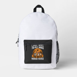 Lustige Halloween-Hunde-Horrorfilme-Vektor Bedruckter Rucksack