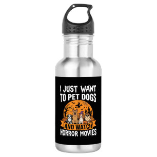 Lustige Halloween-Hunde-Horrorfilme-Vektor Edelstahlflasche