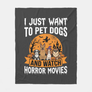 Lustige Halloween-Hunde-Horrorfilme-Vektor Fleecedecke