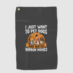 Lustige Halloween-Hunde-Horrorfilme-Vektor Golfhandtuch
