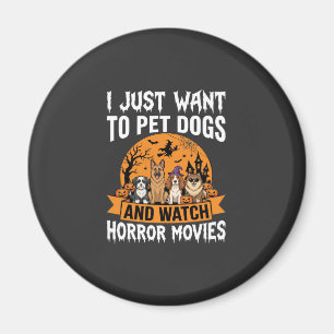 Lustige Halloween-Hunde-Horrorfilme-Vektor Magnet