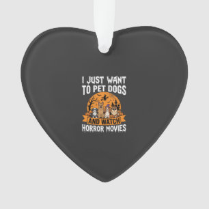 Lustige Halloween-Hunde-Horrorfilme-Vektor Ornament