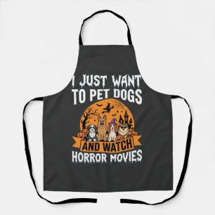 Lustige Halloween-Hunde-Horrorfilme-Vektor Schürze