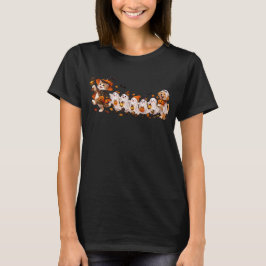 Lustige Halloween-Katze führt Geisterparade mit Hu T-Shirt