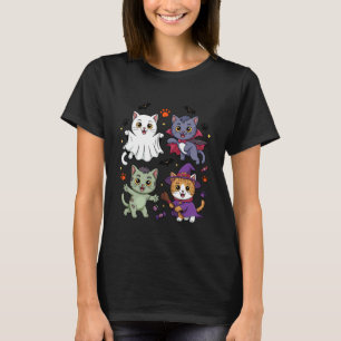 Lustige Halloween-Katzen in Kostümen T-Shirt