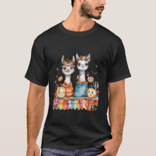 Lustige Halloween-Kostüm-Lamas-Kürbis-Laterne Tri T-Shirt
