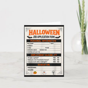 Lustige Halloween-Kostüme Bewerbungskostüm Karte