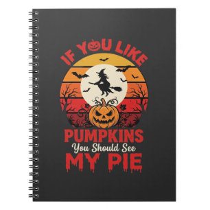 Lustige Halloween-Kürbiskuchen-Design_1 Notizblock