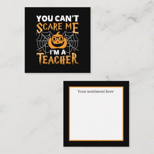 lustige Halloween-Lehrerin füge Stimmung hinzu Mitteilungskarte (Vorne/Hinten)