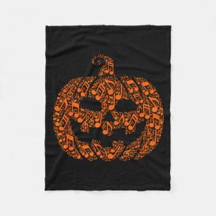 Lustige Halloween-Musiknote Musiker Jack O Lantern Fleecedecke