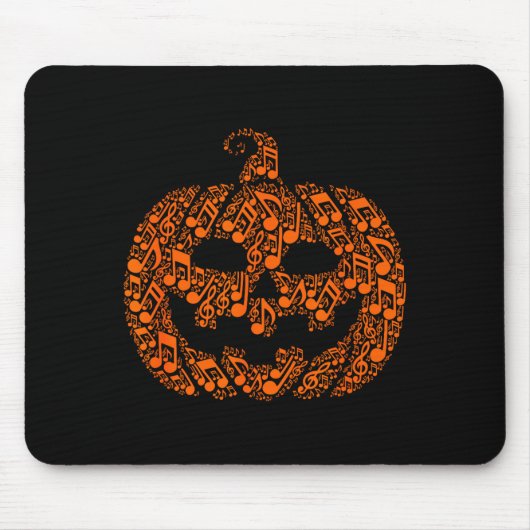 Lustige Halloween-Musiknote Musiker Jack O Lantern Mousepad (Vorne)