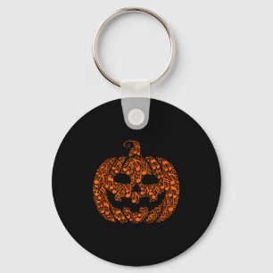 Lustige Halloween-Musiknote Musiker Jack O Lantern Schlüsselanhänger