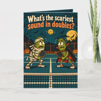 Lustige Halloween-Pickleball-Doppelkarte Karte