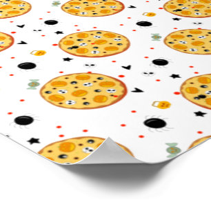 Lustige Halloween-Pizza-Essensliebhaber Gruselige Poster