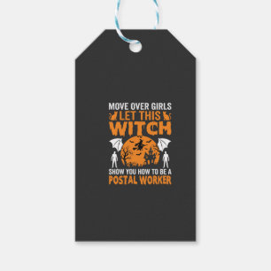 Lustige Halloween Postmitarbeiter Hexe Katze Grafi Geschenkanhänger