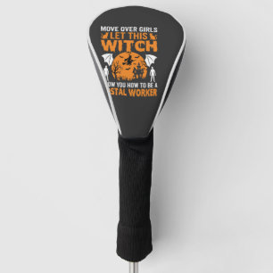 Lustige Halloween Postmitarbeiter Hexe Katze Grafi Golf Headcover