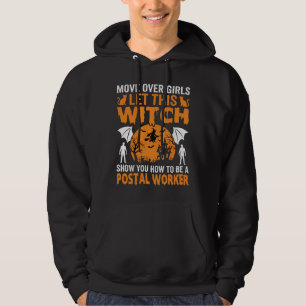 Lustige Halloween Postmitarbeiter Hexe Katze Grafi Hoodie