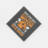 Lustige Halloween Postmitarbeiter Hexenkatze Grafi Serviette (Ecke)