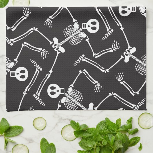 Lustige Halloween-Skelette Geschirrtuch (Gefaltet)