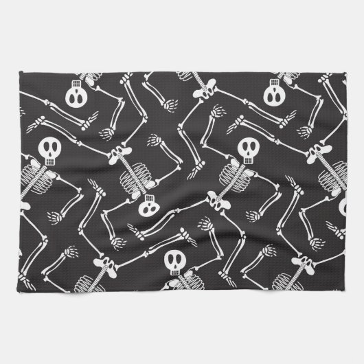 Lustige Halloween-Skelette Geschirrtuch (Horizontal)