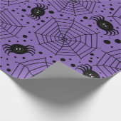 Lustige Halloween-Spinnen Geschenkpapier (Ecke)