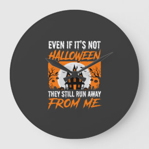 Lustige Halloween-Spookhaus-Zitat-Grafik Große Wanduhr