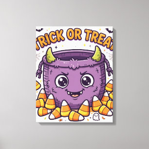 Lustige Halloween-Süßigkeiten oder Saures Leinwand