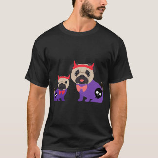 Lustige Halloween Teufel Möpse T-Shirt