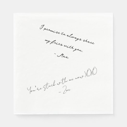 Lustige handgeschriebene benutzerdefinierte Liebes Serviette (Vorderseite)