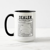 Lustige Händler-Ernährungsfakten-Verkaufs-Händler- Tasse (Links)