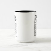 Lustige Händler-Ernährungsfakten-Verkaufs-Händler- Tasse (Zentrum)