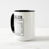 Lustige Händler-Ernährungsfakten-Verkaufs-Händler- Tasse (Vorderseite Links)