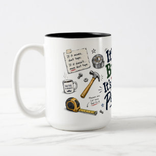 Lustige Handwerker-Vater-Kaffeetasse Zweifarbige Tasse