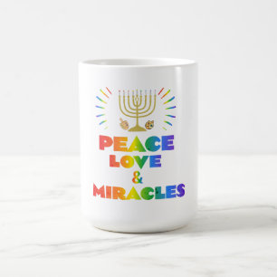 lustige Hanukkah Peace Liebe & Wunder Kaffeetasse