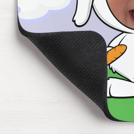 Lustige Häschen-Kaninchen-Foto-Gesichts-Schablone Mousepad (Ecke)