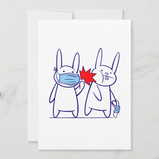 lustige Hasen Gesichtsmaske covius coronavirus Einladung (Vorderseite)